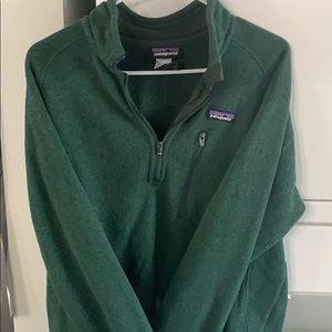 Mens Medium Green 1/4 zip Patagonia Fleece